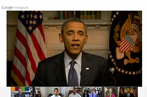Obama-using-Google-Hangouts