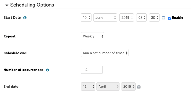 2. Schedule Occurences