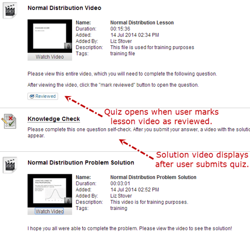 Blog elearning video content - normal distribution video and problem solution