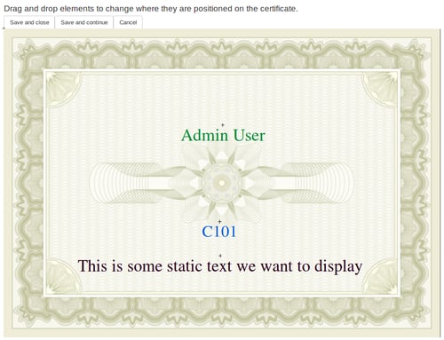 image Moodle Plugin - Custom certificate example