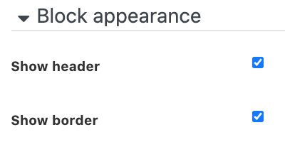 block appearance