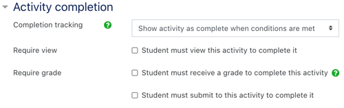 activity completion conditions
