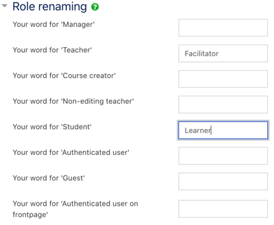 role renaming