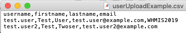 user upload csv required fields