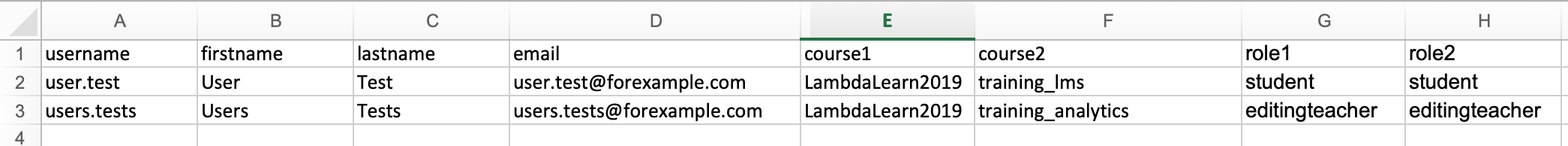 image upload users using CSV file screenshot