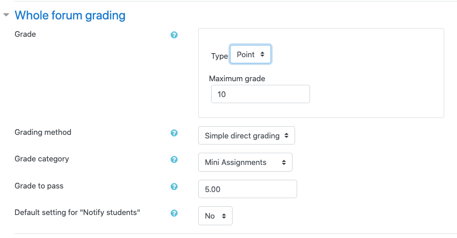 Whole Grader Settings