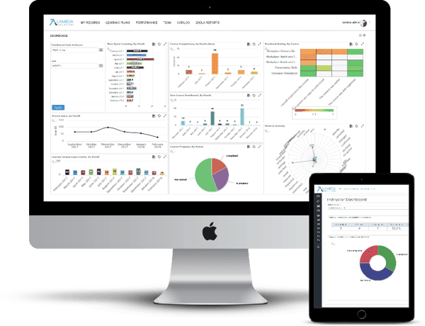 blog  screenshots of lambda analytics dashboards for learning evaluation