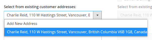 customerorderselectfromexistingaddress