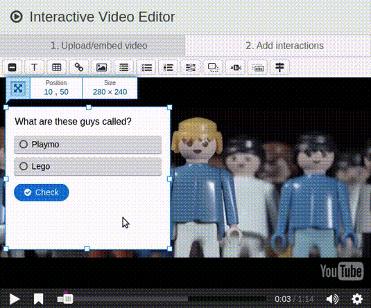 image screenshot H5P Interactive Video Editor